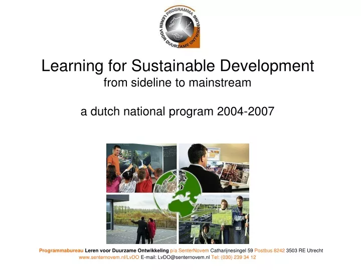 learning for sustainable development from sideline to mainstream a dutch national program 2004 2007