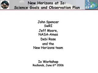 New Horizons at Io:   Science Goals and Observation Plan