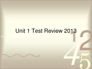 Unit 1 Test Review 2013