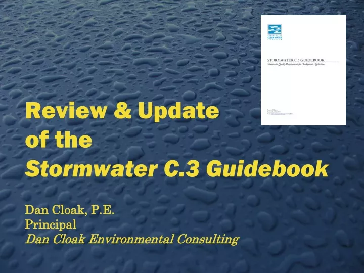review update of the stormwater c 3 guidebook