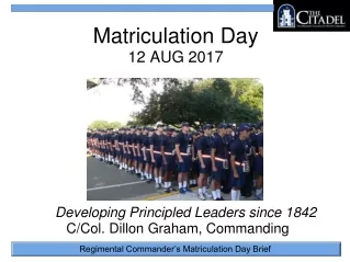 Matriculation Day 12 AUG 2017