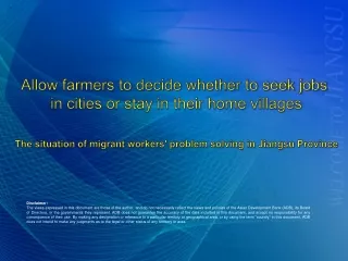 Allow farmers to decide whether to seek jobs  in cities or stay in their home villages