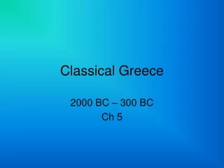 Classical Greece