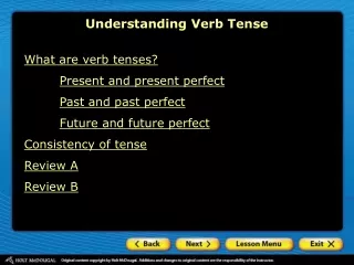 Understanding Verb Tense