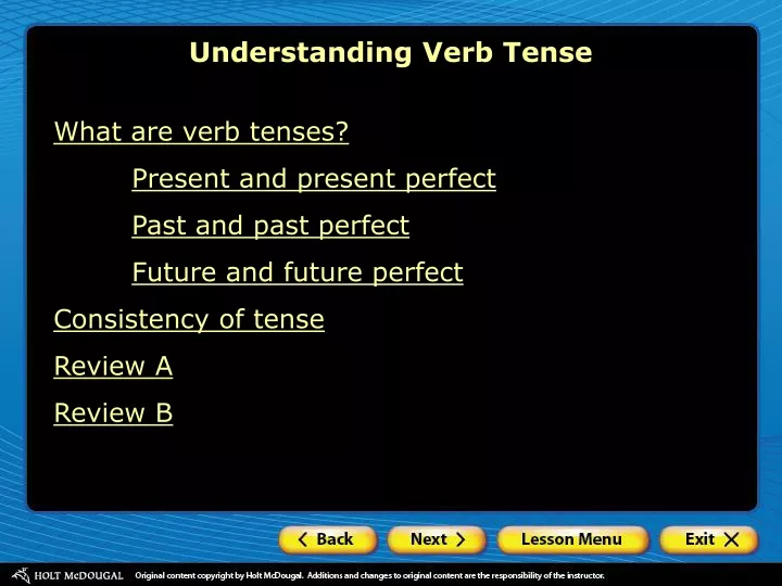 understanding verb tense