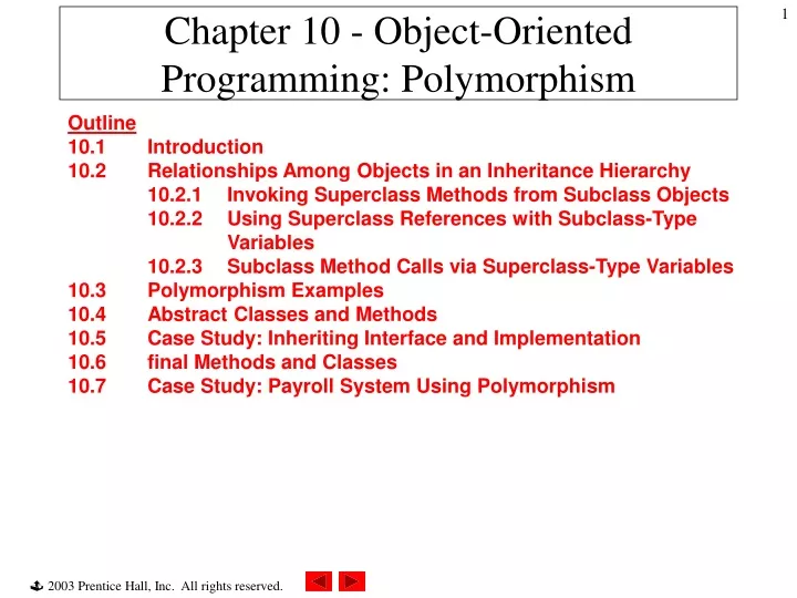 chapter 10 object oriented programming polymorphism