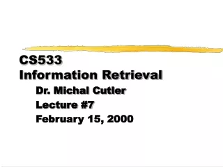 CS533  Information Retrieval