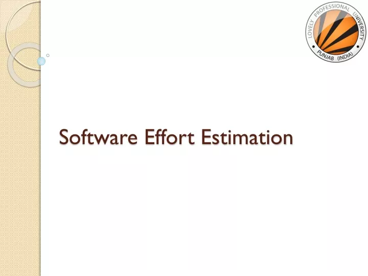 software effort estimation
