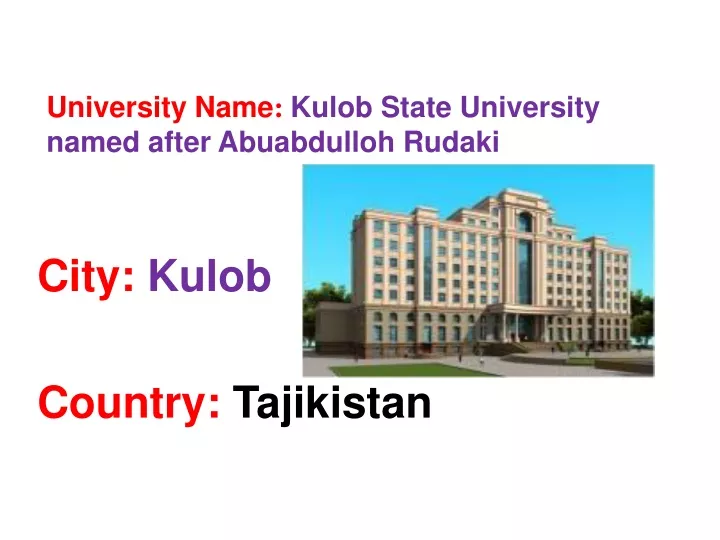 university name kulob state university named after abuabdulloh rudaki