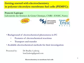 Getting started with electrochemistry  in polymer electrolyte membrane fuel cells (PEMFC):