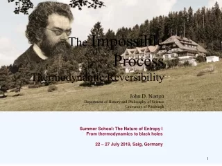 Summer School: The Nature of Entropy I From thermodynamics to black holes