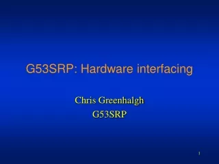 G53SRP: Hardware interfacing