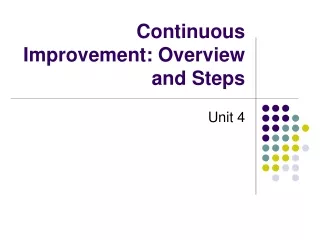 Continuous Improvement: Overview and Steps