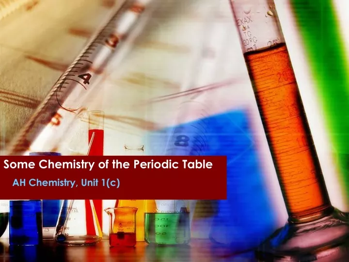 some chemistry of the periodic table