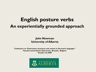 English posture verbs  An experientially grounded approach