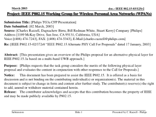 Project: IEEE P802.15 Working Group for Wireless Personal Area Networks (WPANs)