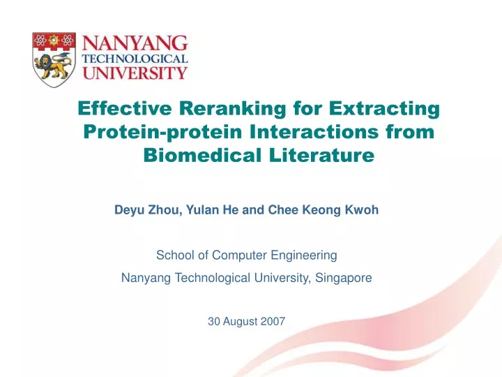 effective reranking for extracting protein