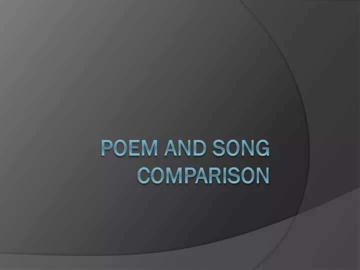 poem and song comparison