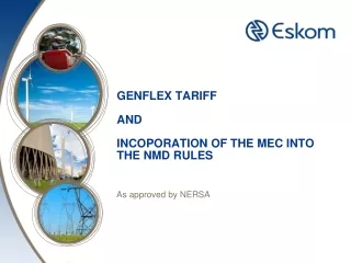 GENFLEX TARIFF AND INCOPORATION OF THE MEC INTO THE NMD RULES
