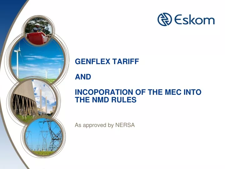 genflex tariff and incoporation of the mec into the nmd rules
