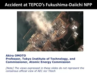 Accident at TEPCO’s  Fukushima-Daiichi NPP