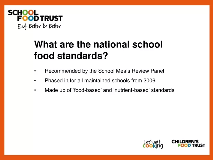 what are the national school food standards