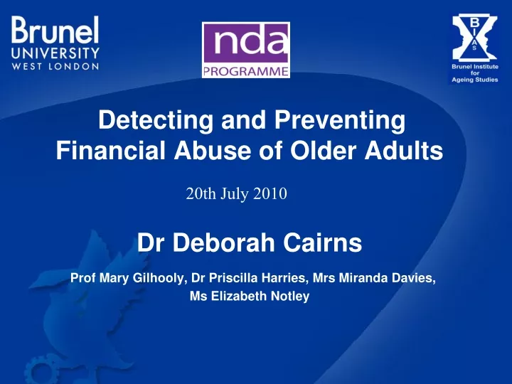 detecting and preventing financial abuse of older