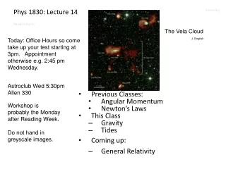 Phys 1830: Lecture 14