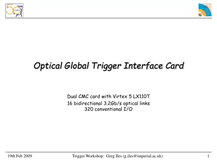 optical global trigger interface card