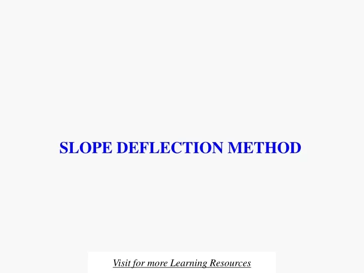 slope deflection method