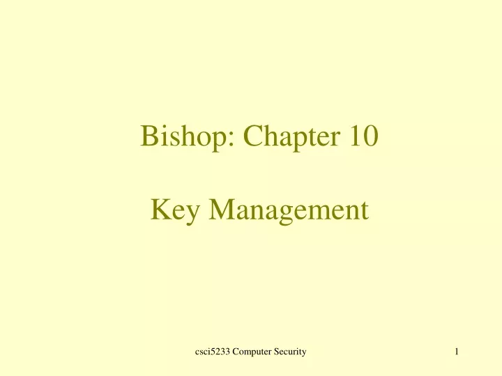 bishop chapter 10 key management