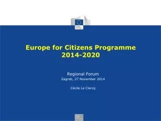 Europe for Citizens Programme 2014-2020