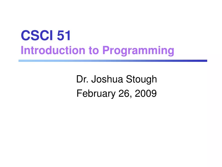 csci 51 introduction to programming