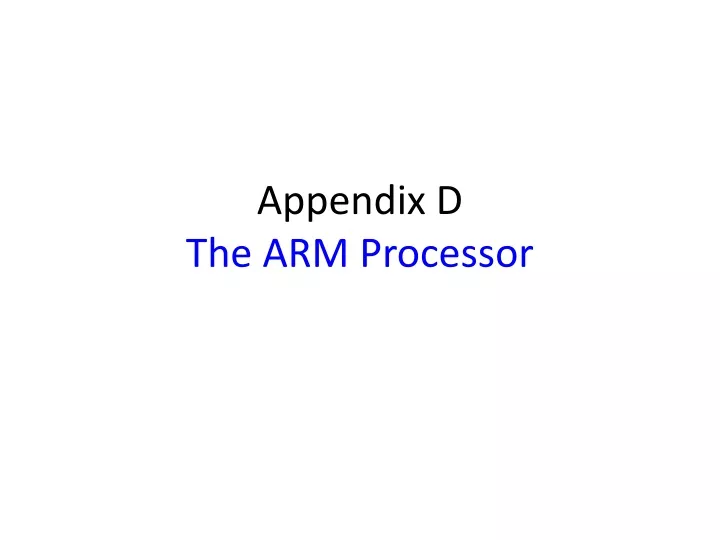 appendix d the arm processor