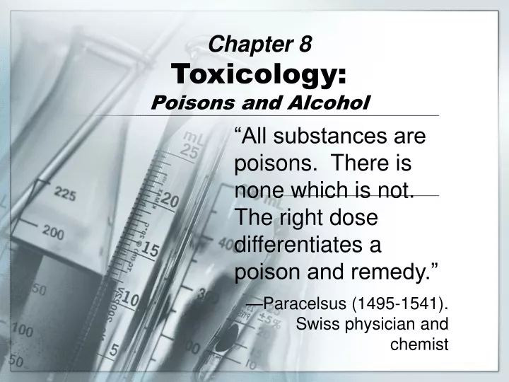 chapter 8 toxicology poisons and alcohol