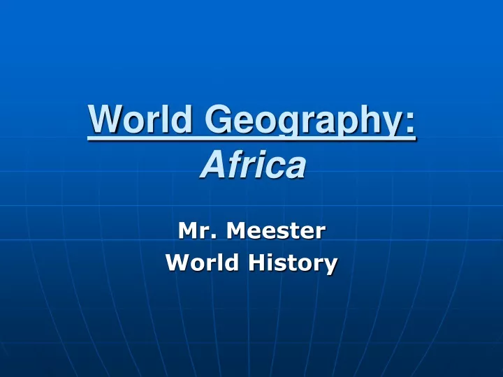 world geography africa