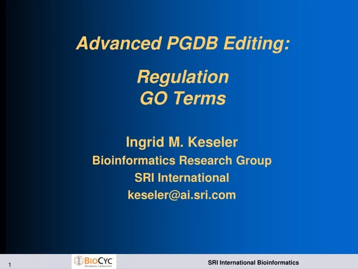 advanced pgdb editing regulation go terms
