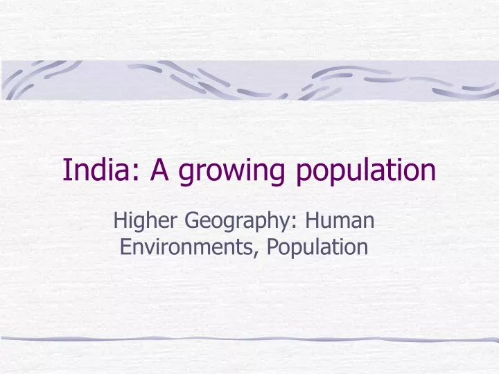 india a growing population