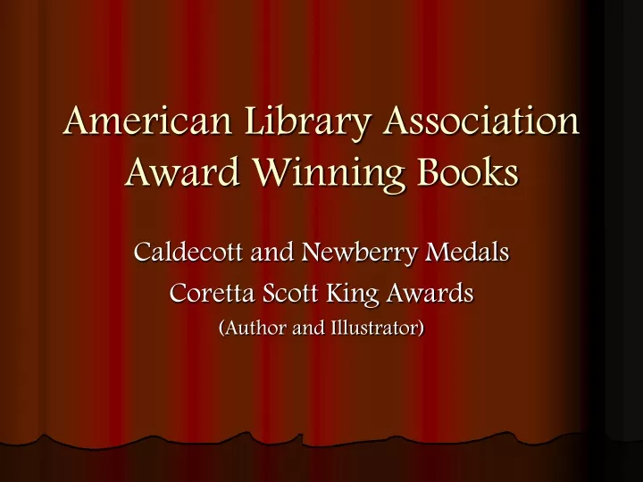 american library association award winning books