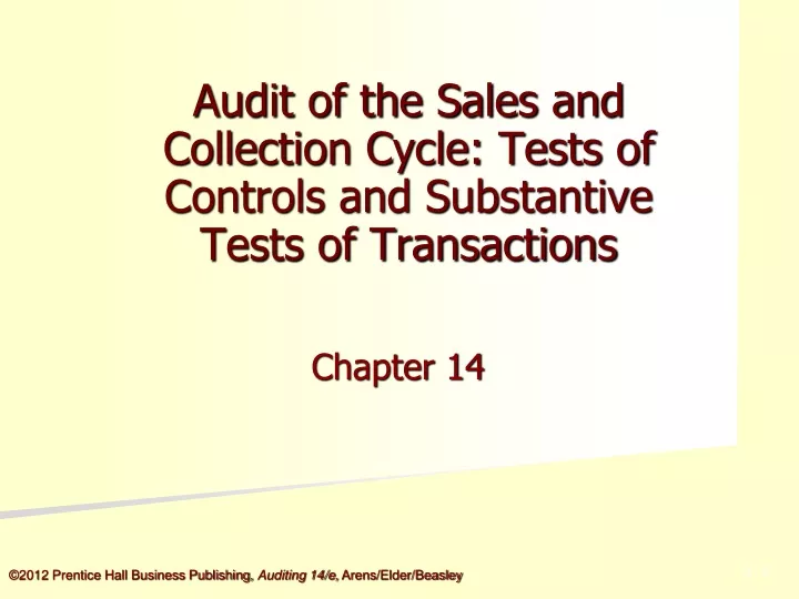audit of the sales and collection cycle tests of controls and substantive tests of transactions