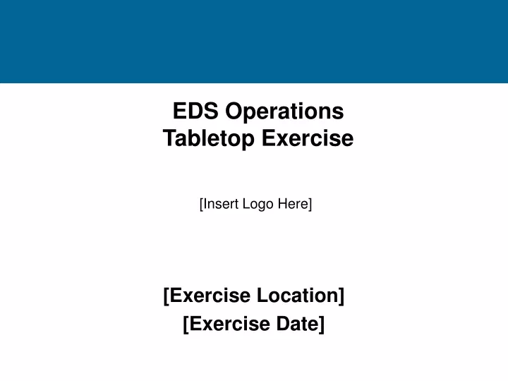 eds operations tabletop exercise