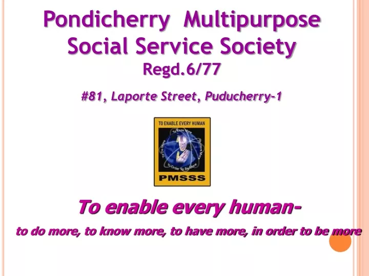pondicherry multipurpose social service society