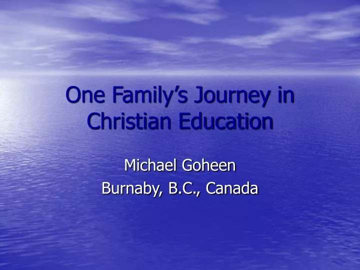 one family s journey in christian education
