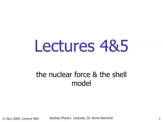 Lectures 4&amp;5