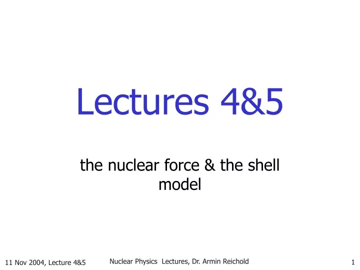 lectures 4 5
