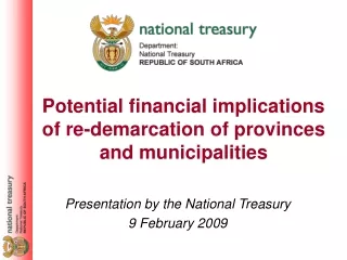 Potential financial implications of re-demarcation of provinces and municipalities