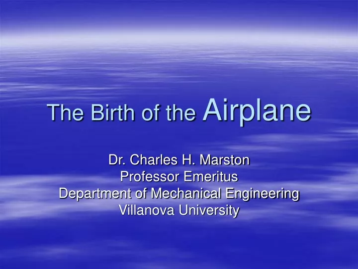 the birth of the airplane