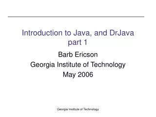 Introduction to Java, and DrJava part 1