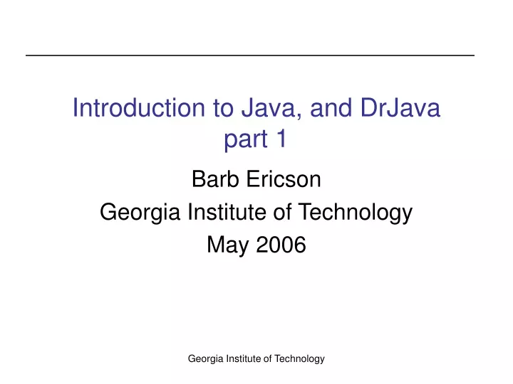 introduction to java and drjava part 1