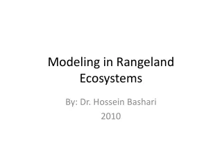 Modeling in Rangeland Ecosystems